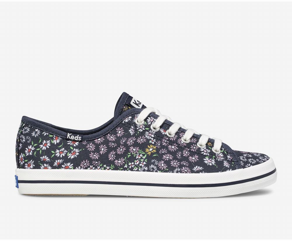 Women's Keds Kickstart Floral Sneakers Navy 6430715LS - South Africa